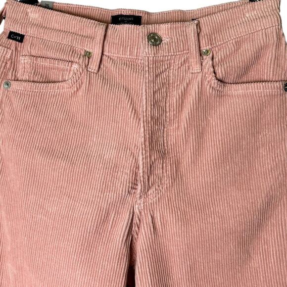 Citizens of Humanity Pink Corduroy Olivia High Rise Button Fly Size 25 - Picture 3 of 8